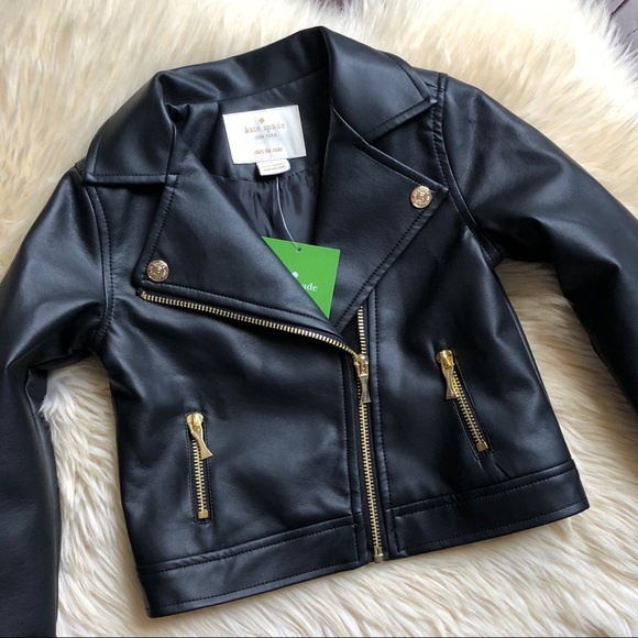 kate spade Other - NWT Kate Spade Toddler Faux Leather Moto Jacket 4T